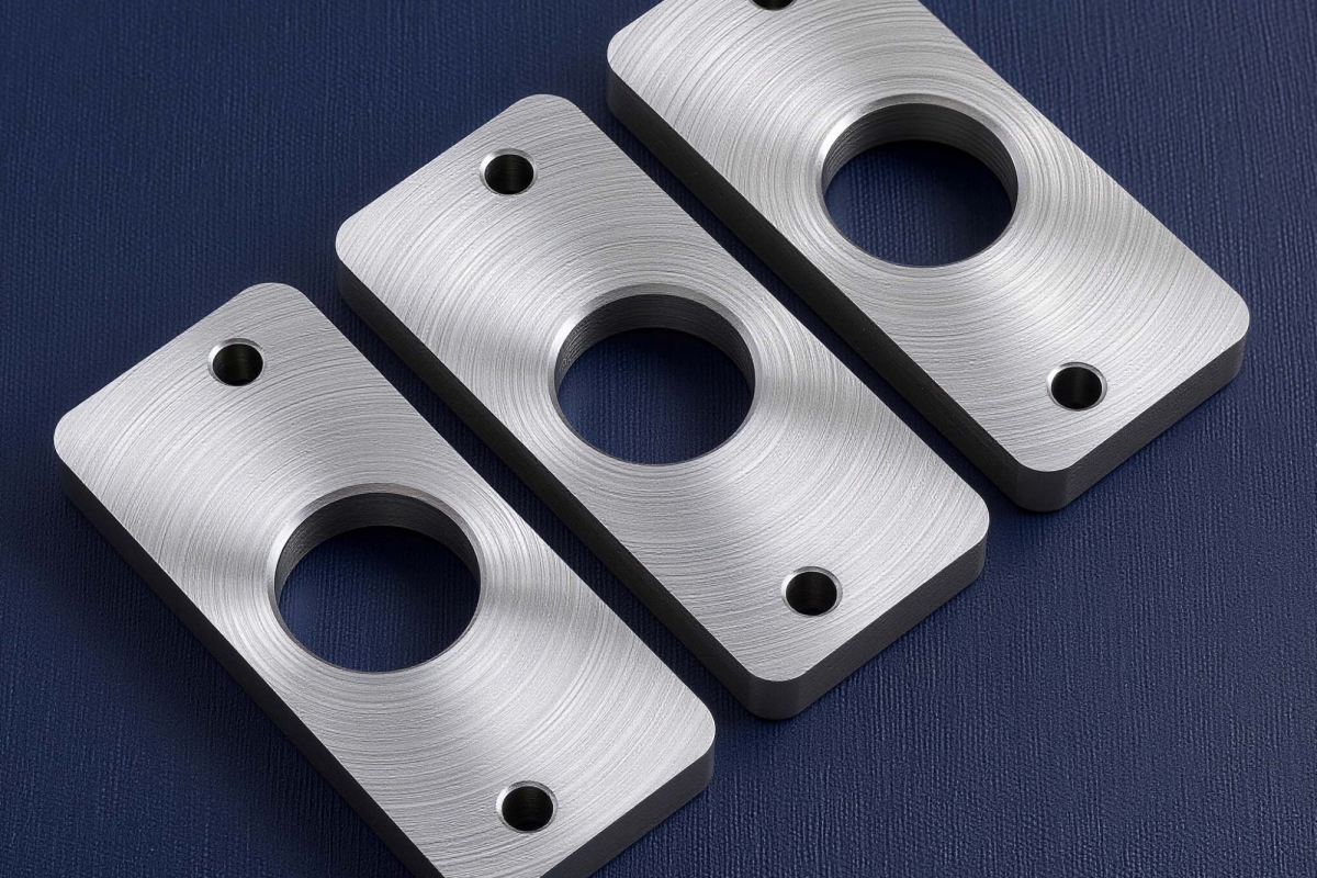 Three connecting flange plate parts are discharged